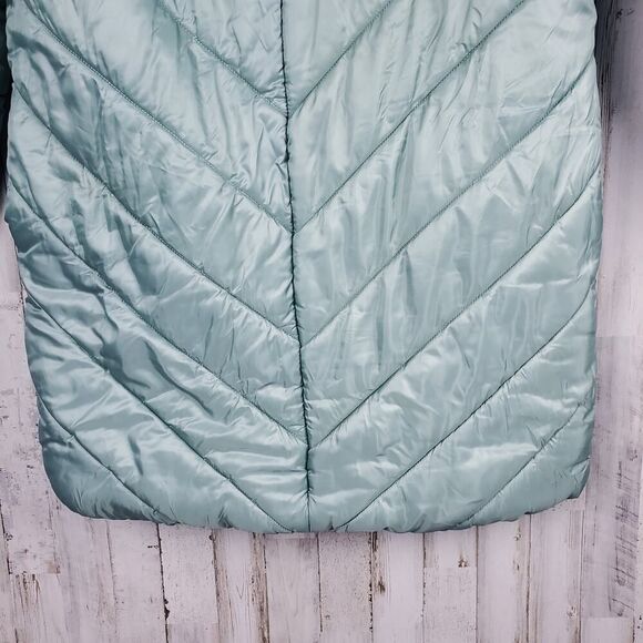 Just Fab Shiny Puffer Jacket Mint Green Size Small - Picture 8 of 12